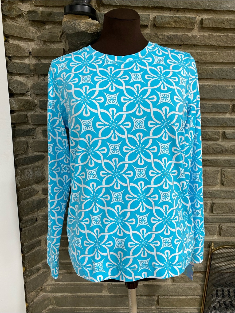 Lulu B stretch Shirt tunic blouse Top small & extra large nautical beach resort